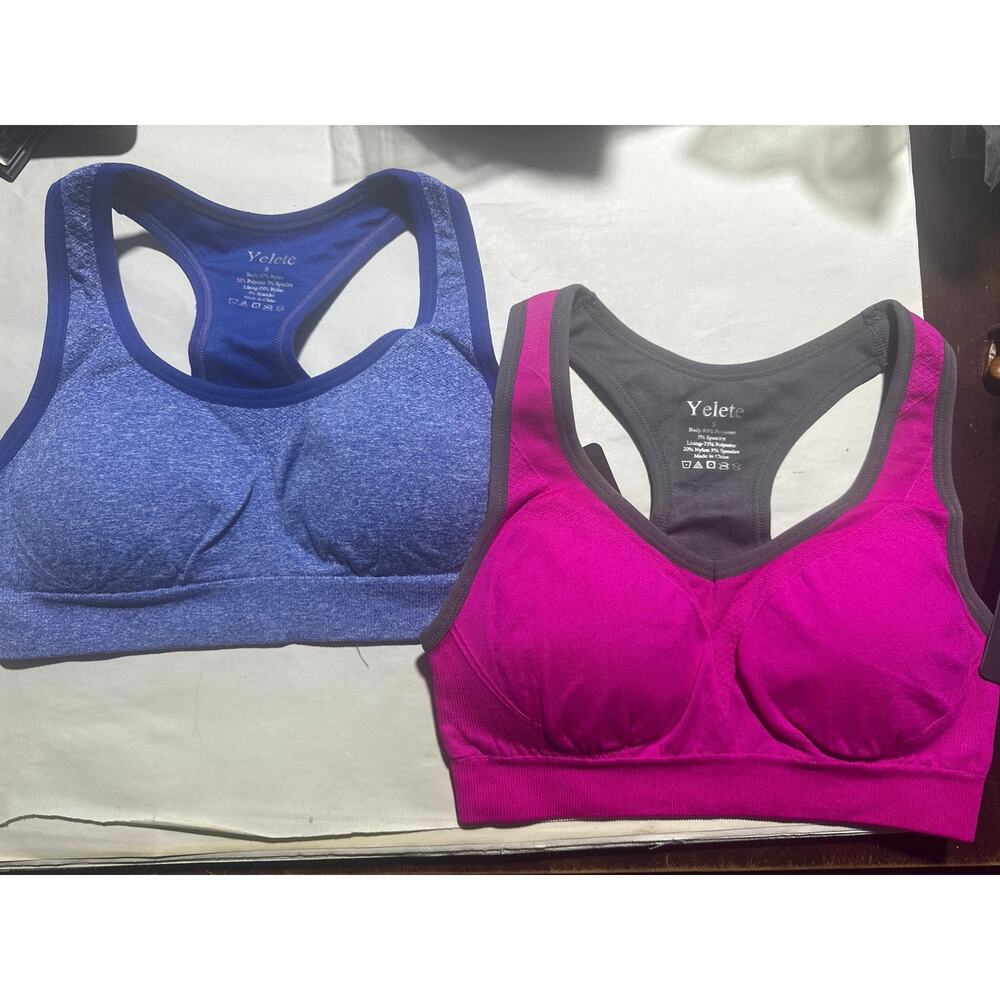 Lot of 2 Yelete Sports Bras Size S NWOT